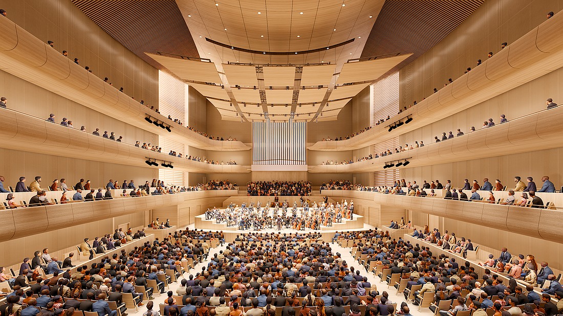 The Sarasota Orchestra Music Center concert hall is planned as a shoebox design.