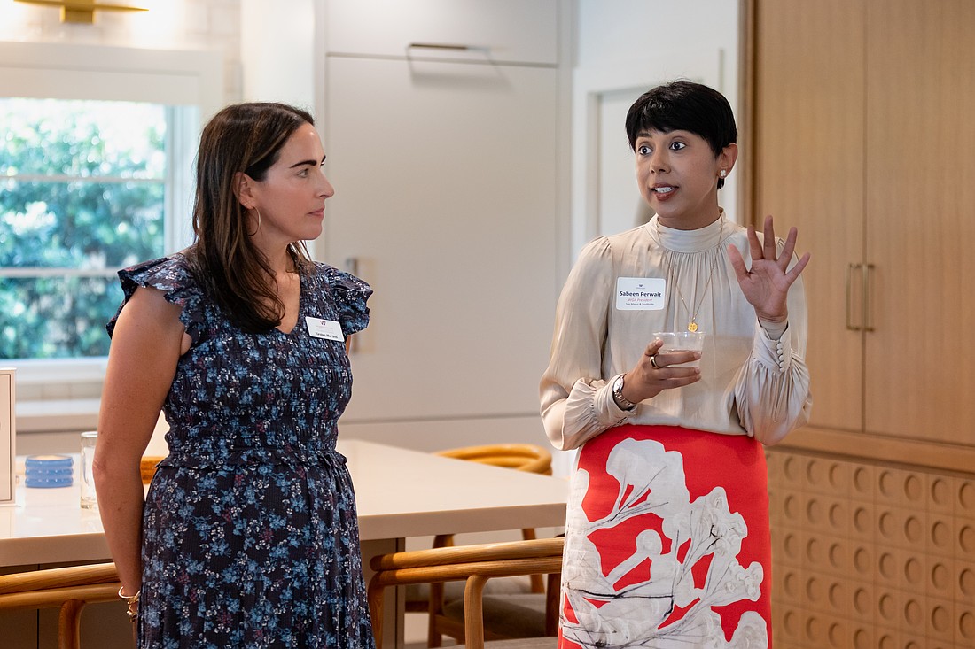 Kirsten Martino, 2027 and 2028 president of the Women’s Giving Alliance of Northeast Florida, left, and 2025 and 2026 President Sabeen Perwaiz.