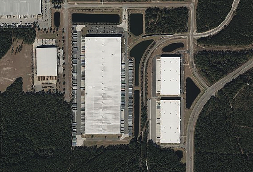 The 772,210-square-foot Unilever warehouse, center, at 12200 Presidents Court in West Jacksonville.