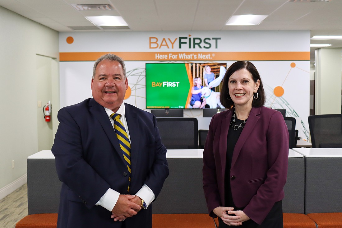 BayFirst CEO Thomas Zernick with President and COO Robin Oliver. The bank had $1.35 billion in assets through Sept. 30.