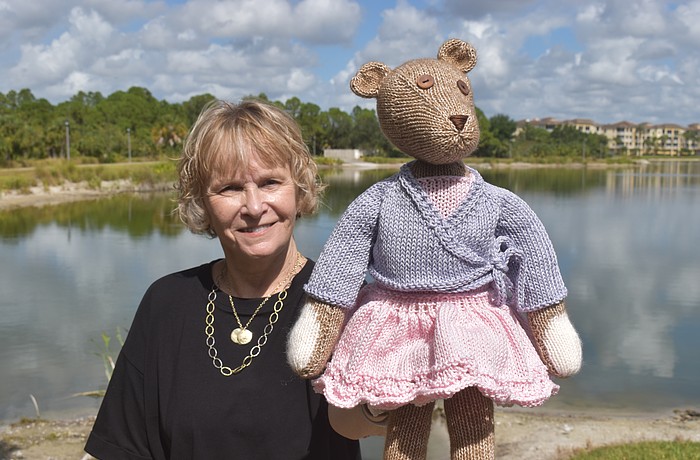 Penny Robinson, a member of Fiber Friends, has knitted a couple of bears, a rhinoceros and a hedgehog after being inspired by other artists to do so. Fiber Friends is made up of 28 members who come together to knit, crochet, sew and more.