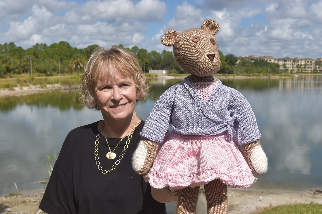 Penny Robinson, a member of Fiber Friends, has knitted a couple of bears, a rhinoceros and a hedgehog after being inspired by other artists to do so. Fiber Friends is made up of 28 members who come together to knit, crochet, sew and more.