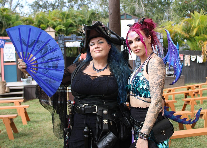 Mother and daughter duo Jennifer Barnam and Ashley Dobson travel all over Florida to attend different renaissance fairs. Barnam says this is their first time at Sarasota Medieval Fair and she enjoys how welcoming and interactive the performers are.