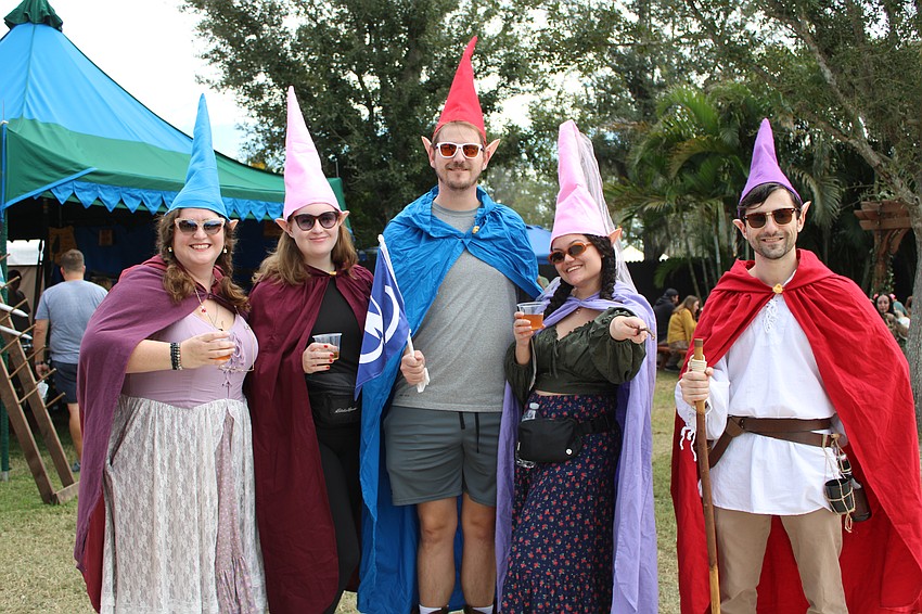 Tampa's Katie Brown hand crafted hats and capes for herself, Alex Buck, Christian Brown, Rebecca Parrillo and Jacob Zelen in order to dress up as gnomes.