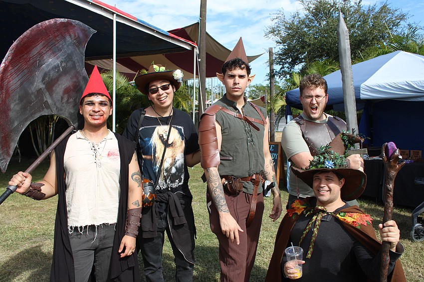 Tampa's Ivan Blanco, Jimmy Luu, Alex Salce, Jackson Hornsby and Michael Tomas dress to impress at the Sarasota Medieval Fair.