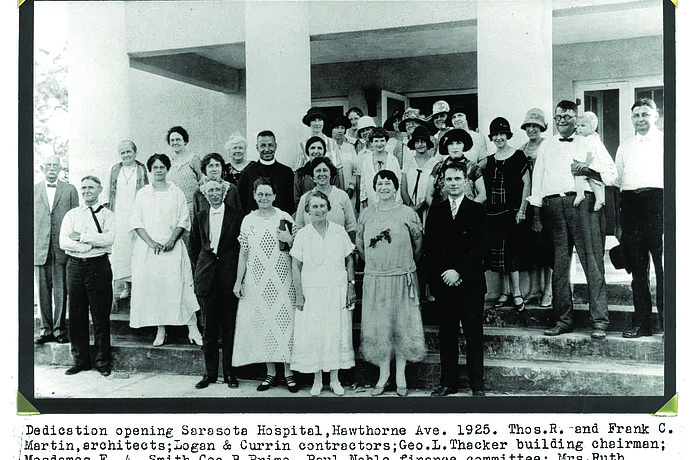 The initial staff of Sarasota Memorial Hospital in November 1925. The Hospital, held a celebration for its 100th anniversary last week.