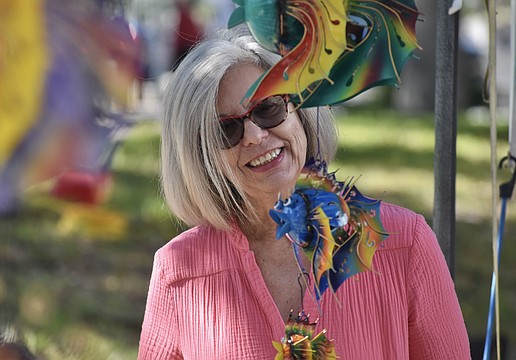 Cindy Mastrin browses the items on display.