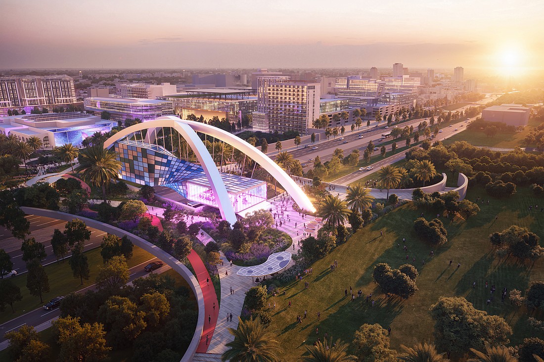 A rendering of ARK Ellison Horus' $6.8 billion redevelopment plan for the Tropicana Field site in St. Petersburg.