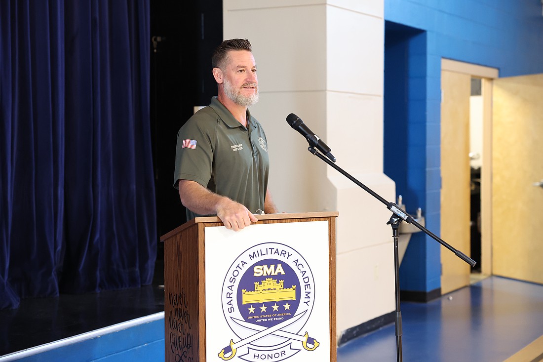 U.S. Rep. Greg Steube at Sarasota Military Academy in July 2025.
