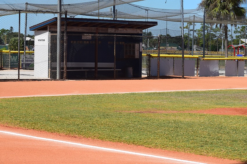One of the dugouts at Twin Lakes Park is pictured. In an Oct. 29 email to families of Sarasota Little League, president Alexis Meininghaus said the league is reviewing and revising its financial safeguards.