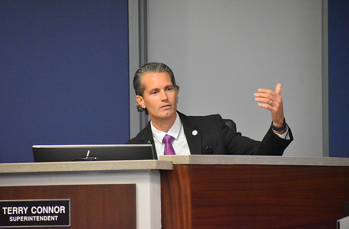 Superintendent of Schools Terry Connor speaks on the district's plans to maximize utilization.