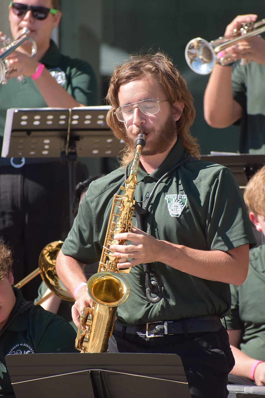 Venice High School senior Nolan Meyers-Wright participates in a jazz performance.
