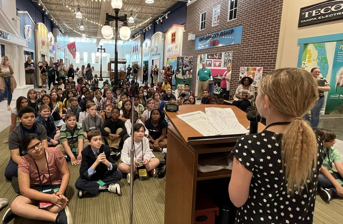 At a Junior Achievement "Discovery Center'' in Tampa, elementary-aged students run a mock city.Two similar facilities are proposed to be set up at Emma Booker Elementary and Booker Middle schools in Sarasota.