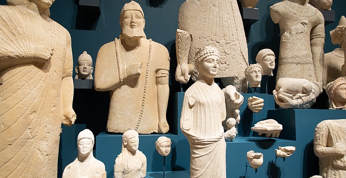 A crowd scene of Cypriot art acquired by John Ringling in 1928 is the centerpiece of the new Gallery 12 at The John & Mable Ringling Museum of Art.