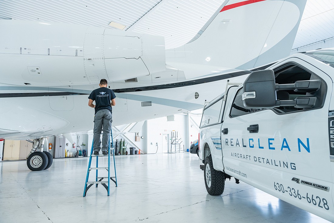 RealClean Aircraft Detailing offers standard aircraft detailing as well as specialized services like leather repair.