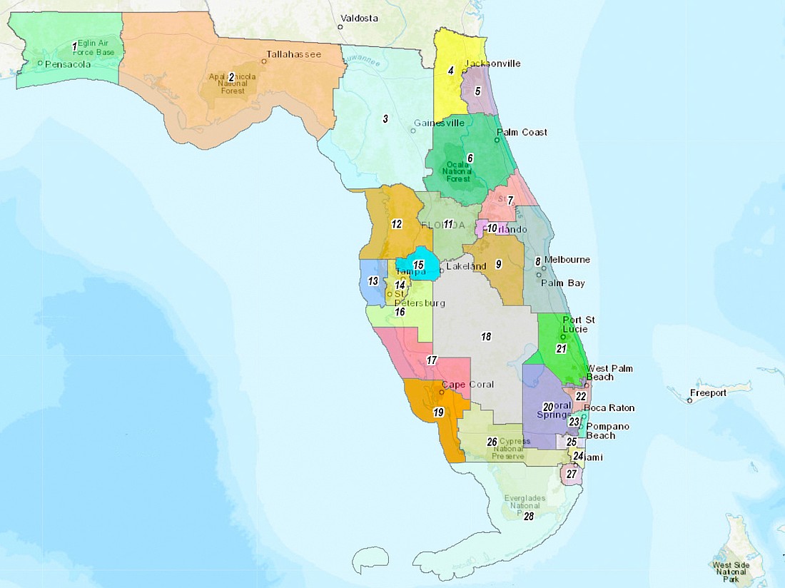 The Florida congressional map approved in 2022 and upheld by the  Florida Supreme Court.