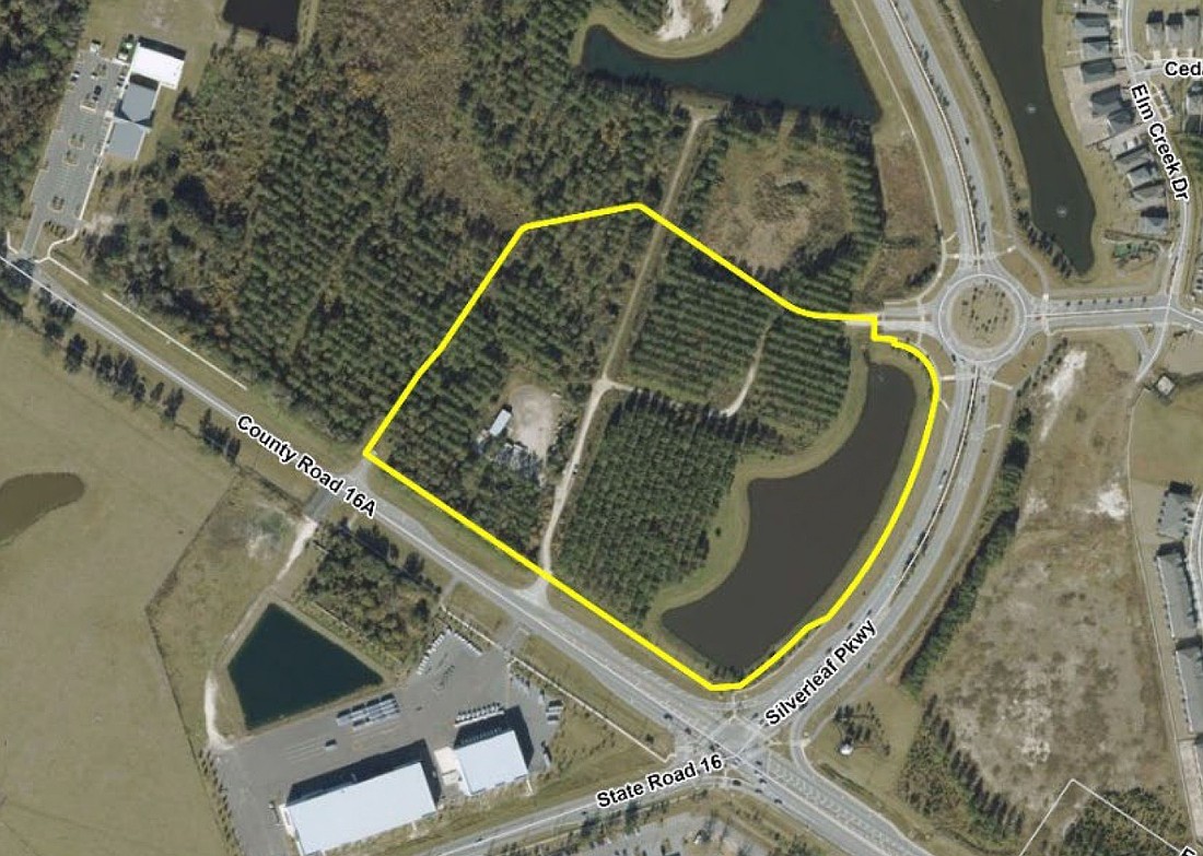 A grocery store-anchored shopping center is planned at northeast County Road 16A and SilverLeaf Parkway in St. Johns County.