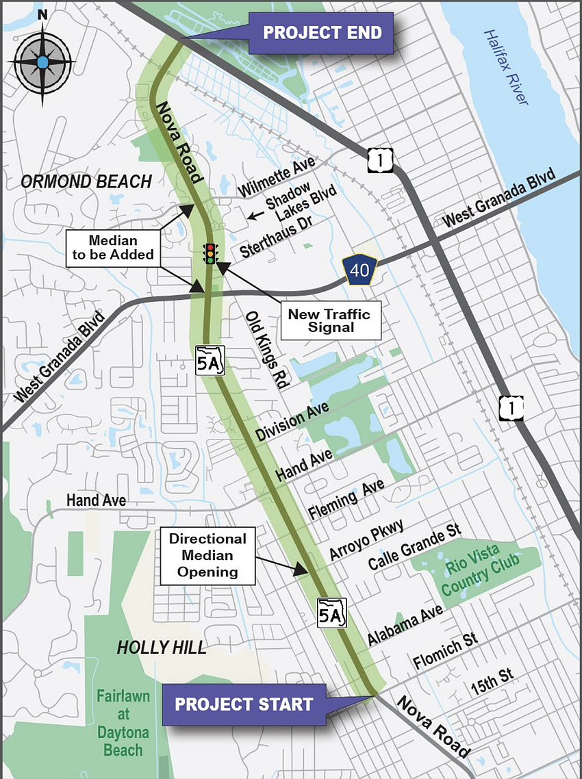 A map showing the project's scope and main improvements. Courtesy of FDOT