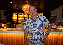 Tommy Bahama CEO Doug Wood said he is thrilled with how the rebuilding of the restaurant and retail space at 465 John Ringling Blvd. turned out, especially the indoor bar area.