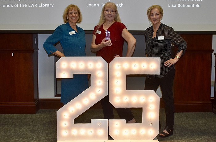 Sue Ann Miller, Regina Negrycz and Sue Glass represent the Friends of the Lakewood Ranch Library, which won the award for the Group/Club of the Year.