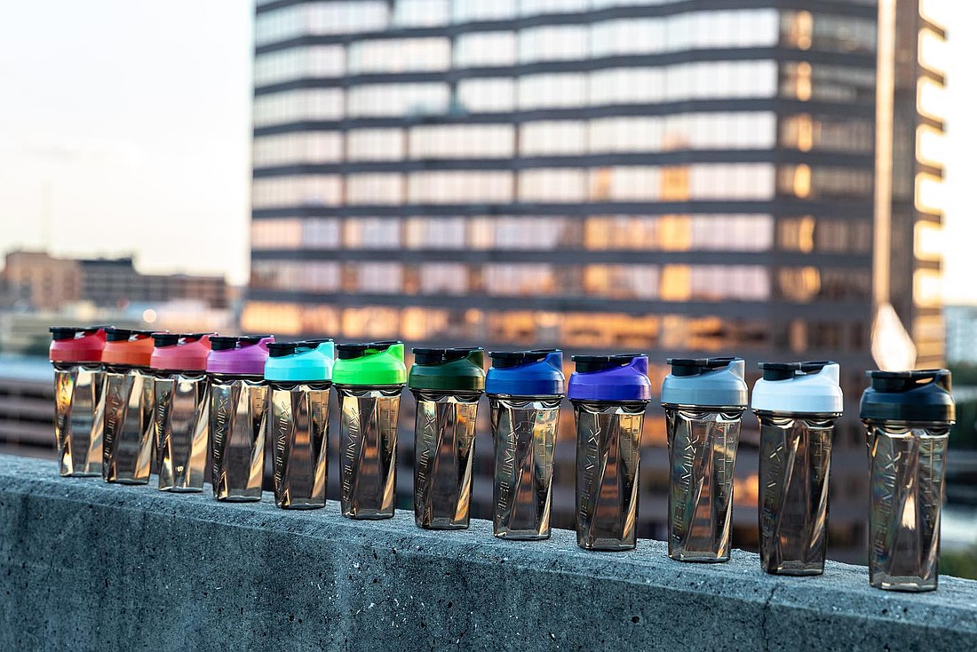 Helimix is known for its hexagonal design that allows for blending protein shakes without a mixing ball.