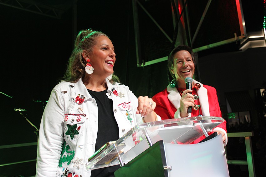 Radio personalities Meredith Michaels and David Jones of “David & Meredith In The Morning” were the hosts of the 2025 Santa's Grand Arrival Parade Nov. 8 at UTC in Sarasota.