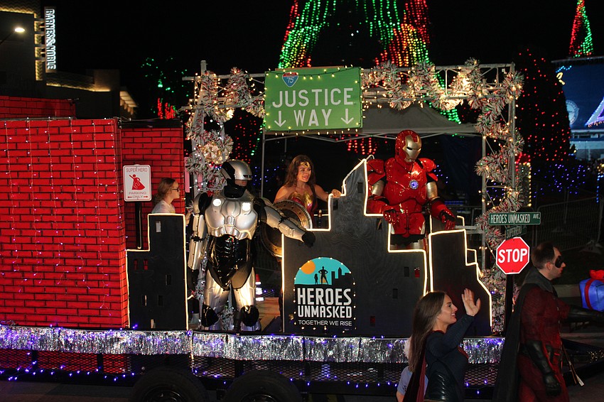 The Heroes Unmasked float is one of the favorites at the Santa's Grand Arrival Parade at UTC Nov. 8.
