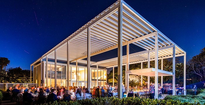 Architecture Sarasota's MOD Weekend 2025 kicks off with a party at the Umbrella House, designed by Paul Rudolph in 1953 for Philip Hiss. Both were members of the Sarasota School of Architecture.