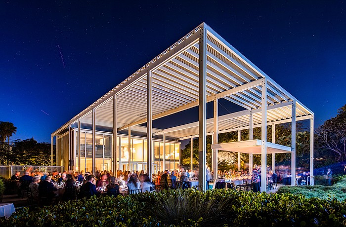 Architecture Sarasota's MOD Weekend 2025 kicks off with a party at the Umbrella House, designed by Paul Rudolph in 1953 for Philip Hiss. Both were members of the Sarasota School of Architecture.