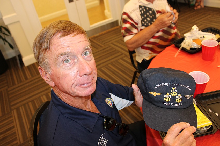 Del Webb of Lakewood Ranch's Paul Roy was a chief petty officer in the U.S. Navy who was getting ready for the Tribute to Heroes Parade at the pre-parade veterans' meal.