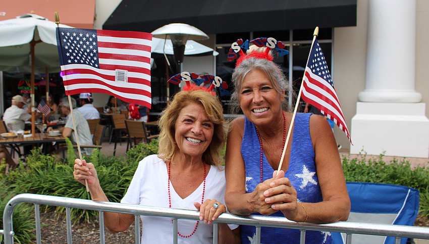 Lakewood Ranch's Sue Rider and Mary Hargraves are in the spirit at the start of the Tribute to Heroes Parade Nov. 9 in Lakewood Ranch.