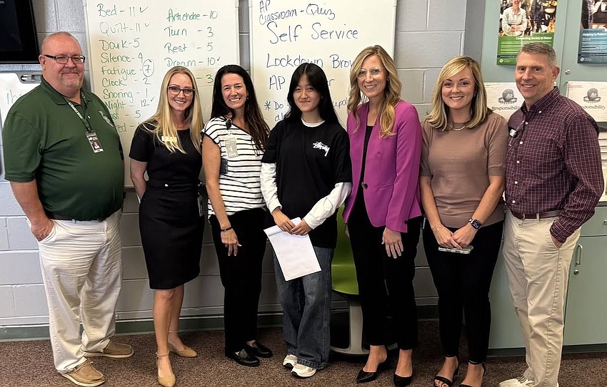 FPC's Suki Liu (center) is Flagler Schools' alternate for the Sunshine State Scholars program. Courtesy photo