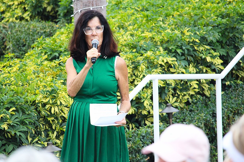 Lynn McBrier, president of the Longboat Key Club Women's Nine Hole Golf Association, thanks those who have helped organize this season's events.