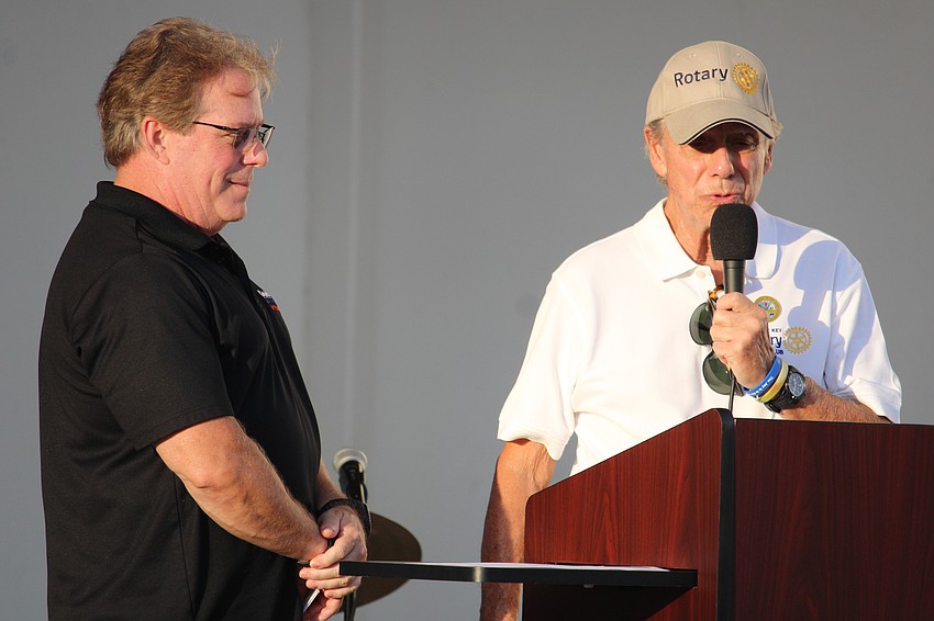 The Rotary Club of Longboat Key presented a $7,500 check to Goodwill Manasota Veterans Services at the Nov. 8 Veterans Day event to support its veteran outreach services. Veterans Services Career Development Facilitator Randy Wright accepted the contribution.