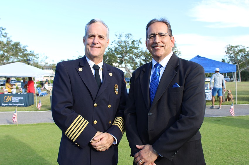 Fire Chief Paul Dezzi and Longboat Key Assistant Town Manager Isaac Brownman