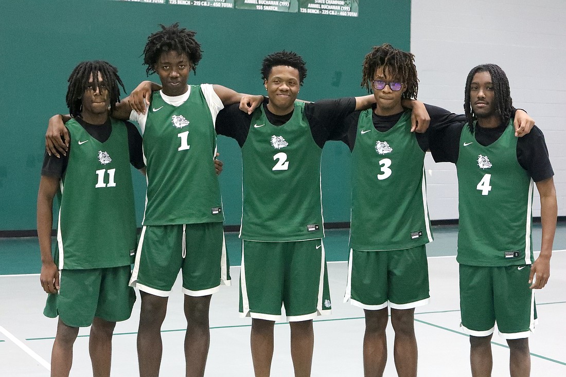 FPC starters Zac Murphy, Siah Sanders, Nate Perry, Anthony Hampton and Nateshawn Royal. Photo by Brent Woronoff