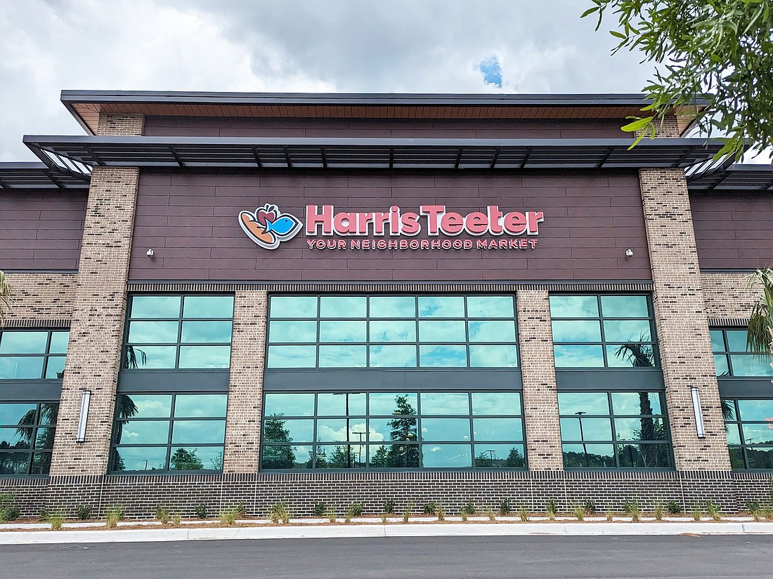 The Harris Teeter in Summerville, South Carolina, features the grocer's updated logo design. The chain says it will open a store in the Atlantic North shopping center in Jacksonville.