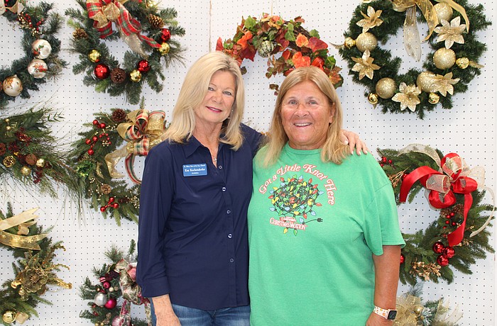 Kay Kochenderfer, president of the Women's Guild, and Bonnie Schneider said holiday-seekers have plenty to explore at this weekend's Christmas bazaar at St. Mary, Star of the Sea, Catholic Church.