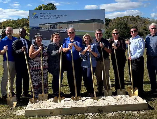 Flagler County broke ground on its Fairgrounds Expo Hall project, a multi-purpose building that will serve in part as an emergency shelter for Flagler County residents. Courtesy of Flagler County