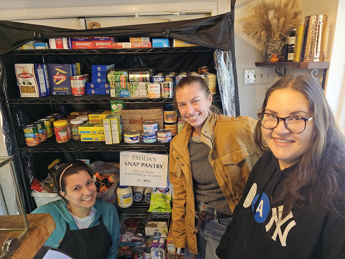 Freida's Bakery is open to SNAP recipients only on Tuesdays, Wednesdays and Thursdays from 12-4 p.m. From left to right: Meaghan Delon, Freida's owner Amanda Kushner and Caroline Bennett. Photo by Sierra Williams