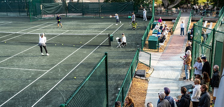 Longboat Key Tennis Center held an event welcoming back seasonal residents Tuesday, Nov. 11. A tennis clinic demonstration was held, food was served and music played as Longboaters mixed and mingled on a chilly Tuesday afternoon.