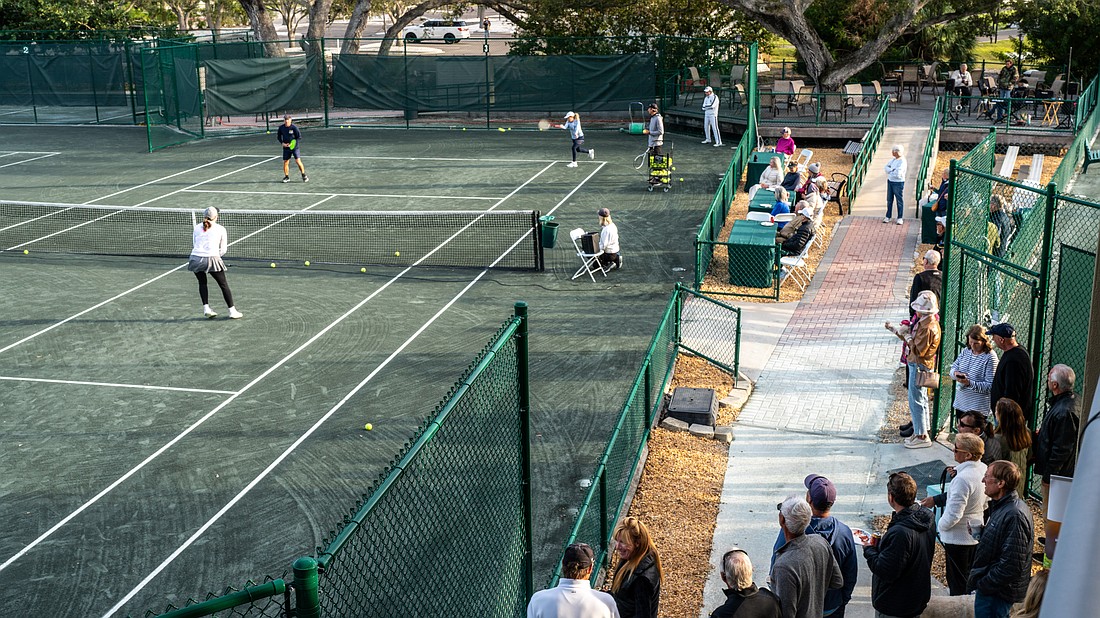 Longboat Key Tennis Center held an event welcoming back seasonal residents Tuesday, Nov. 11. A tennis clinic demonstration was held, food was served and music played as Longboaters mixed and mingled on a chilly Tuesday afternoon.