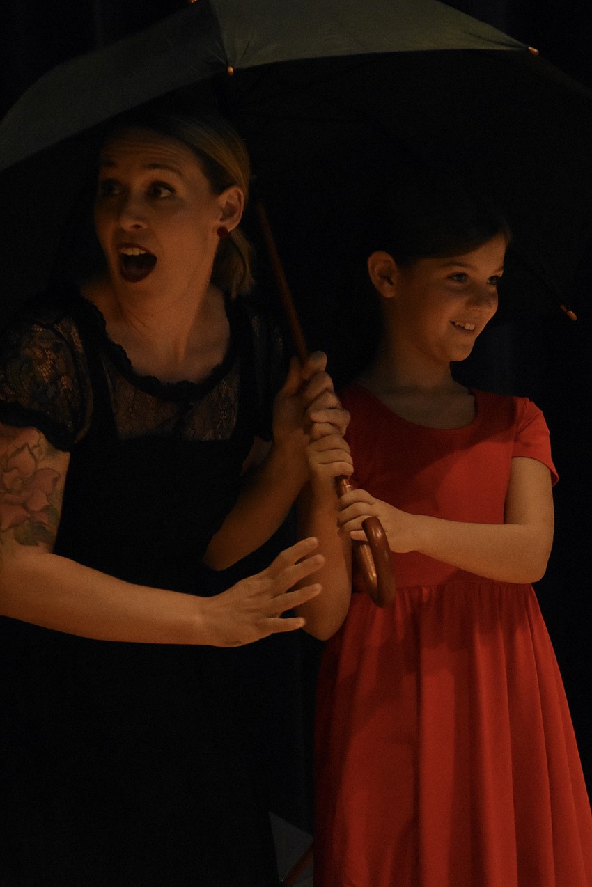 Instructor Elisha Byerly and Ella Atkins of Sarasota Contemporary Dance perform in 