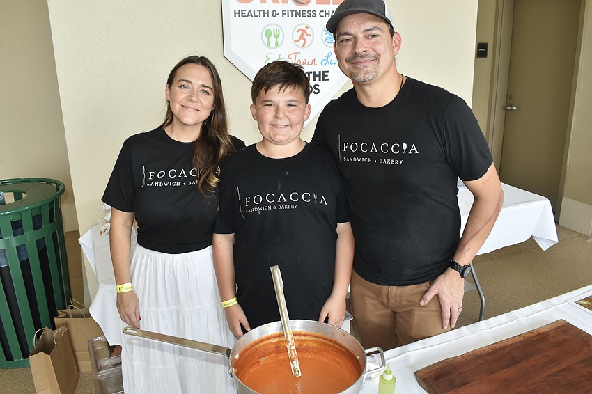 Sarasota's Danielle Sammelman, her son Jude Sammelman, 12, and husband Nick Sammelman, offered a taste of Focaccia Sandwich and Bakery.