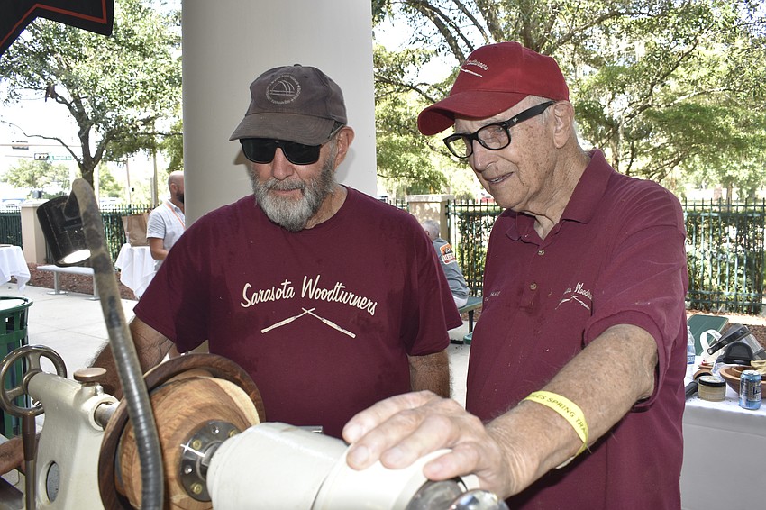 Stephen Johns and Franck Johannesen, founder of Sarasota Woodturners.