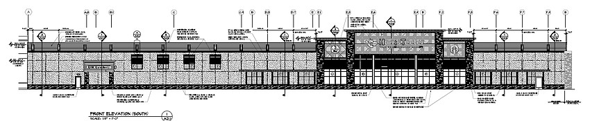 The front elevation for the Harris Teeter grocery store in the Atlantic North shopping center in East Arlington.