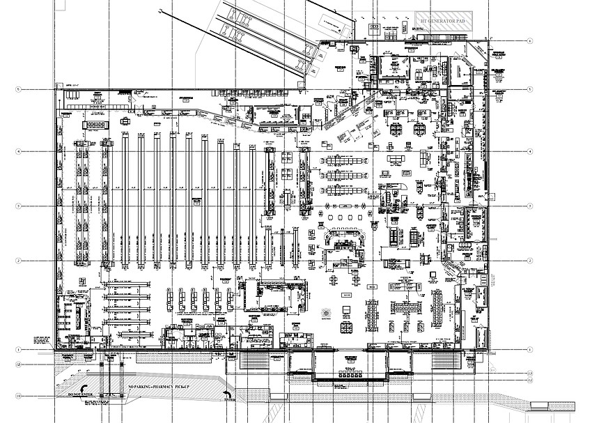 The floor plan for the Harris Teeter in the Atlantic North shopping center in Jacksonville. Harris Teeter said store will feature expanded produce and meat and seafood departments; a full-service floral department; an expanded deli and bakery department to include fresh pizza; a Murray’s Cheese island; an Asian hot bar; and convenient meal solutions, fresh cakes and a bread program.