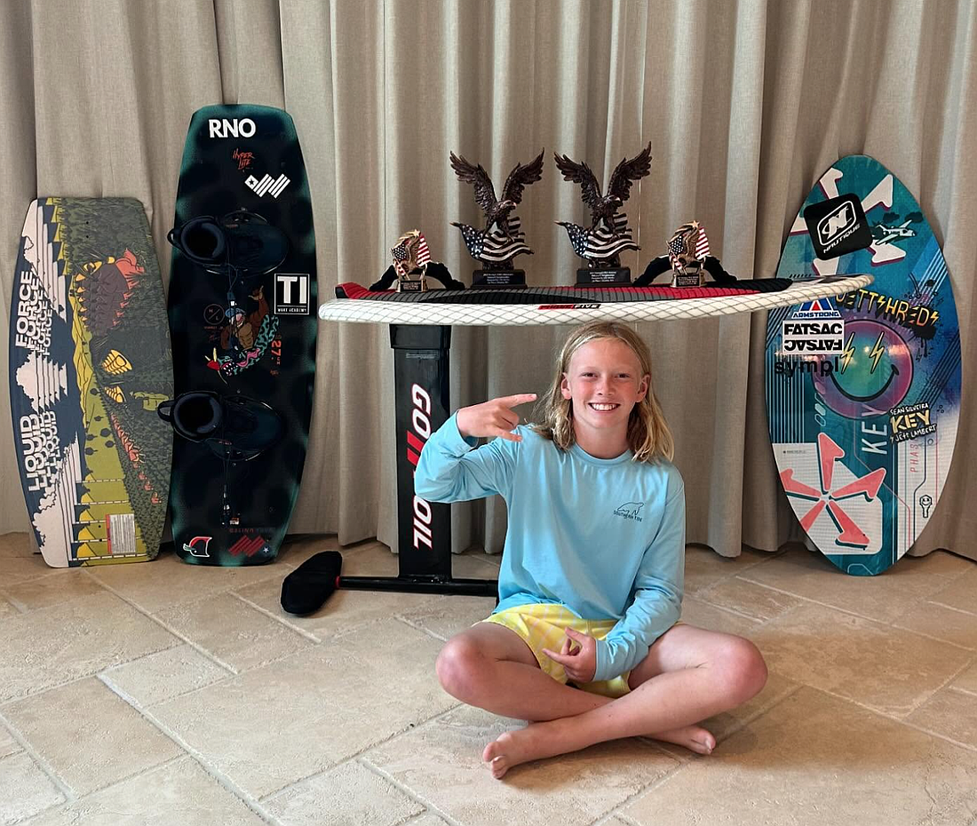 Noah O’Brien is able to ride four different types of boards in the water.