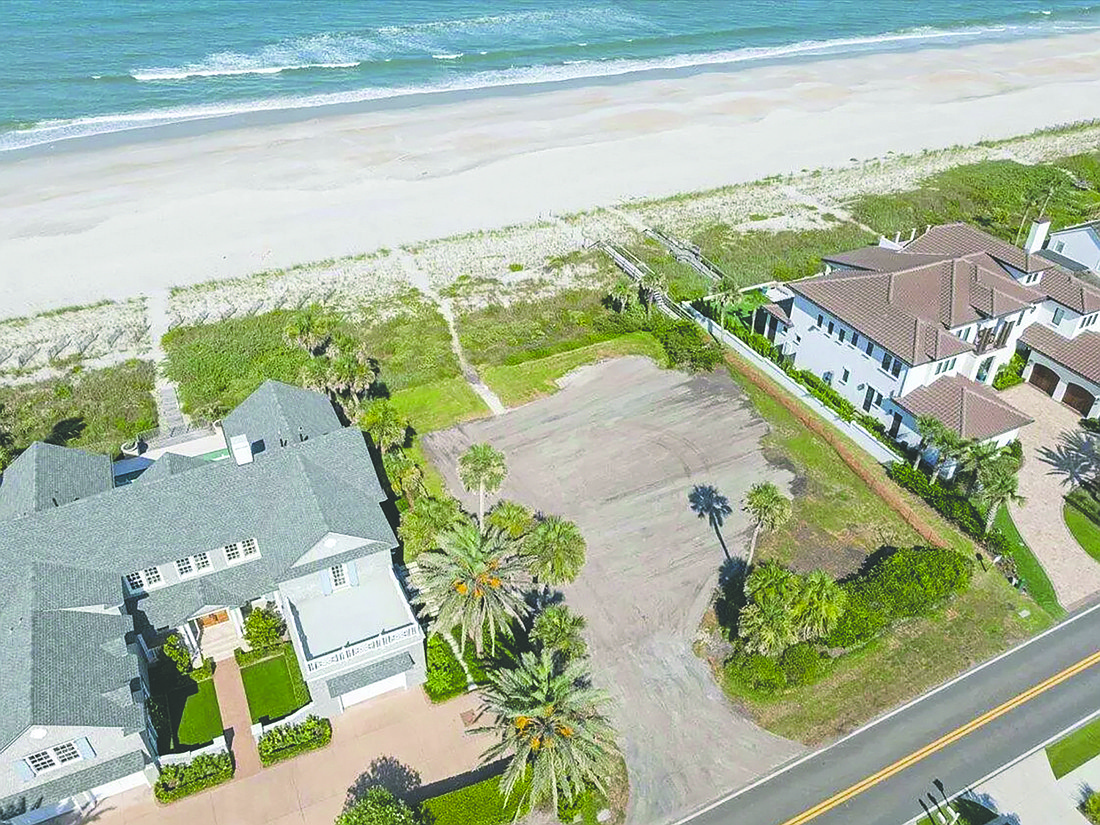 Oceanfront cleared lot.