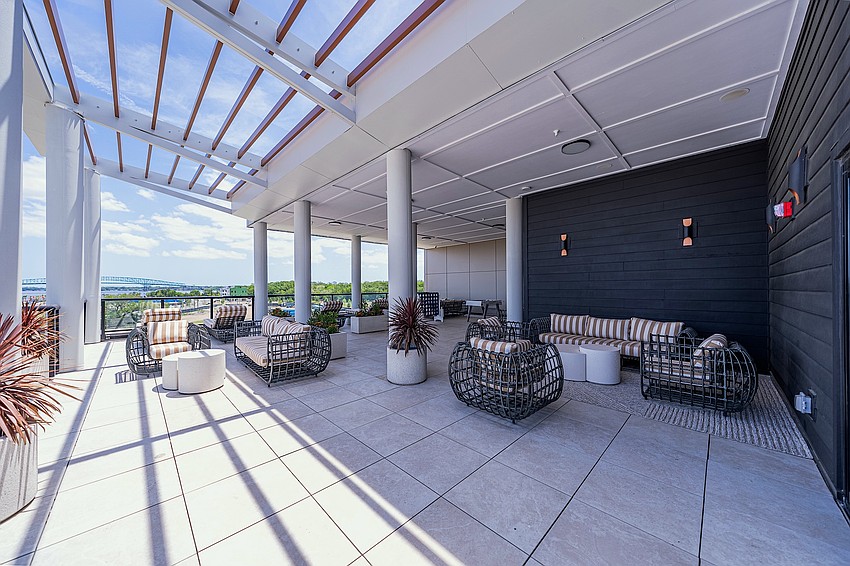 The rooftop lounge at the Artea apartments at 944 Broadcast Place on the Downtown Southbank.